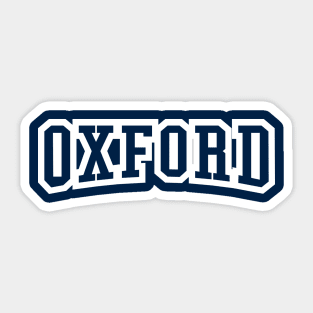 oxford white blue text Sticker